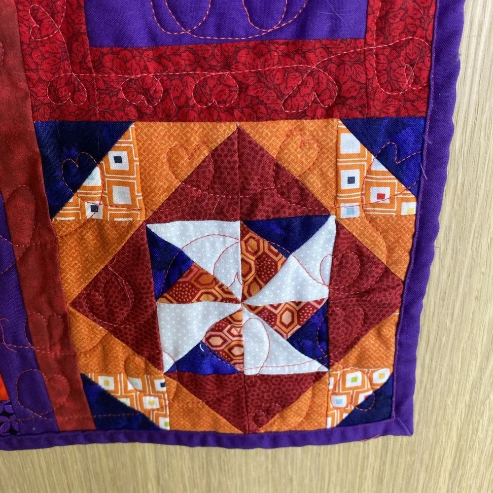 February Valentine's Heart Quilted Wall Hanging Live Love Laugh Welcome 24